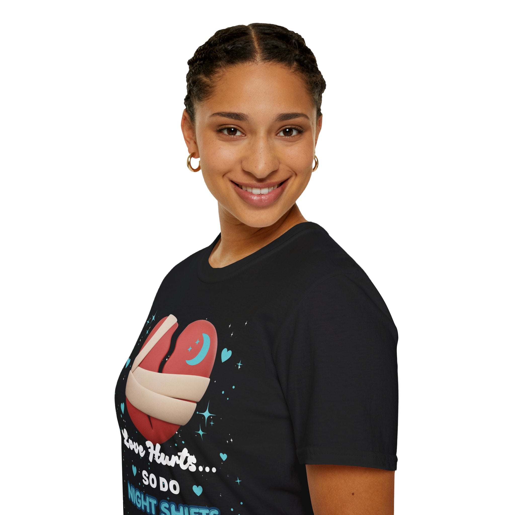 Night Shift Nurse T-Shirt — "Love Hurts... So Do Night Shifts" Graphic Tee