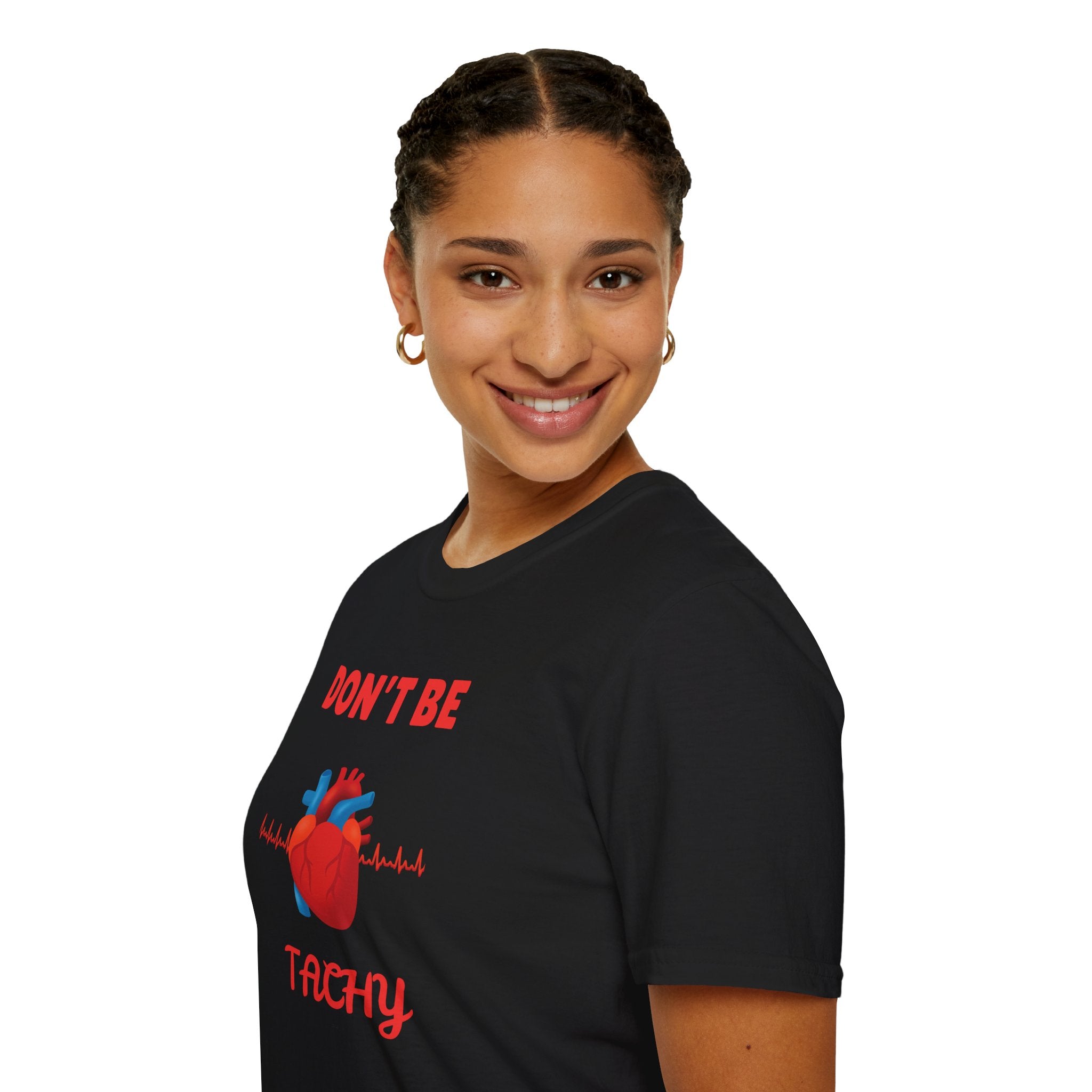 Don't Be Tachy T-Shirt — Funny Cardiology Nurse/Doctor Heartbeat Tee