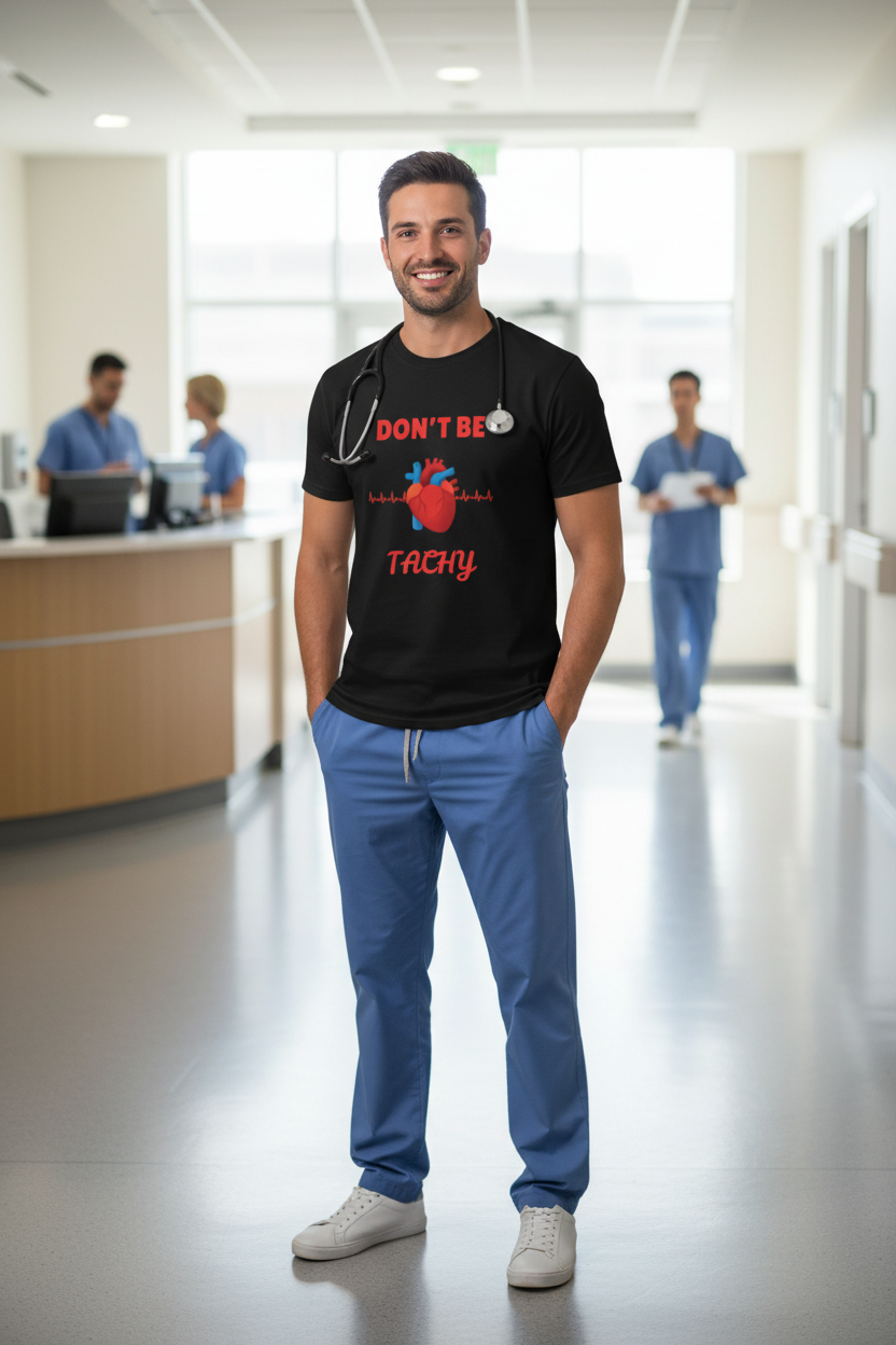 Male Doctor Don't Be Tachy T-Shirt Don't Be Tachy, cardiology nurse, funny EKG shirt, heartbeat tee, nurse doctor gift